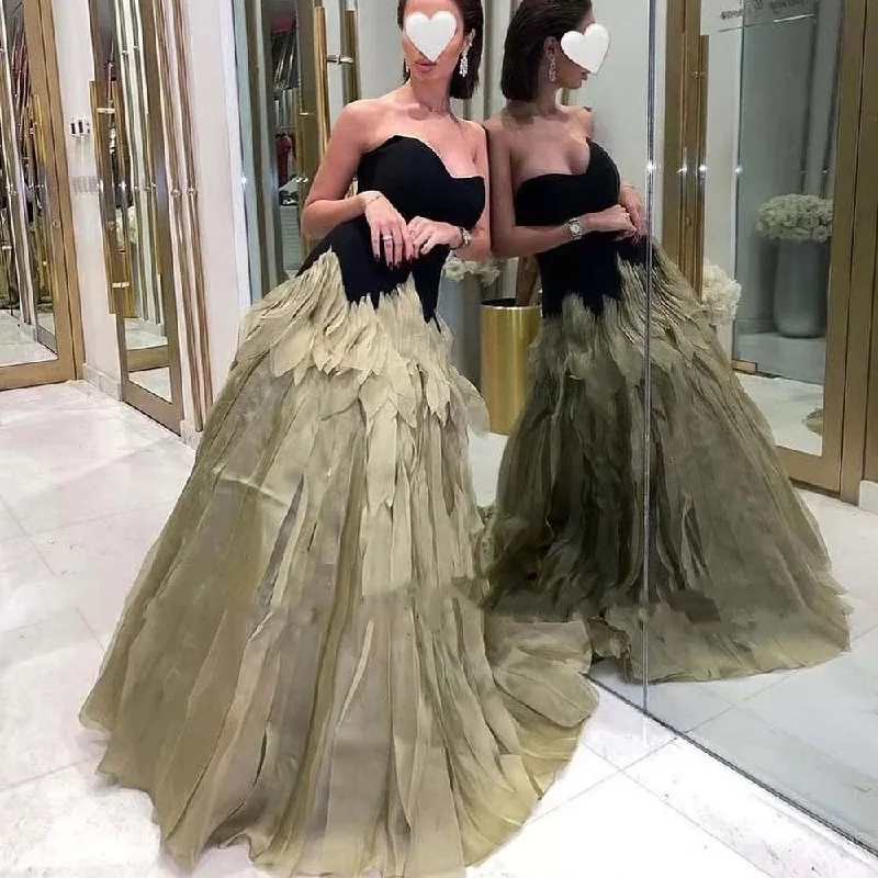 Clothing Sales Luxury Feather A Line Prom Dresses Sexy Sweetheart Long Evening Party Dress Customized Women Celebrate Event Gowns