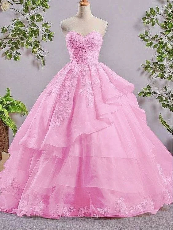 Women Clothing Elegant Ball Gown Pink Dress For Women Evening Gowns     S3056