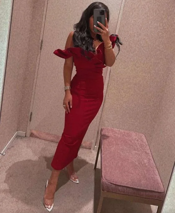 Women's Everyday Attire Long red dress , long evening dress , women fashion dresses, prom long gown    S2383