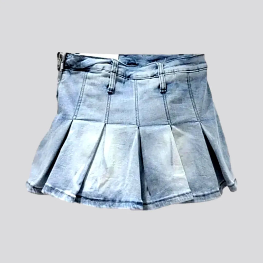 Women's Vacation Outfit Set Fashion sanded jean skort
 for ladies