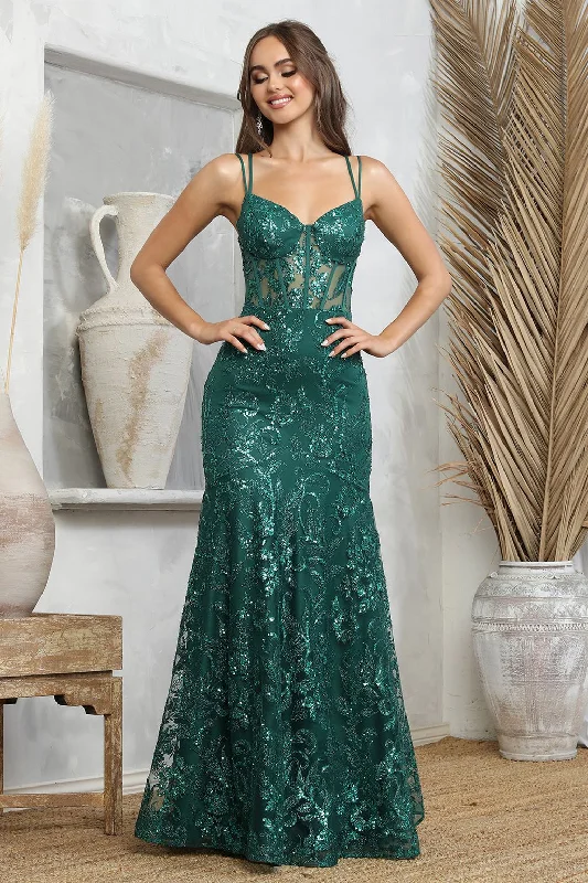 Best Online Women's Boutiques Adora 3236 Long Lace Formal Fitted Evening Prom Dress