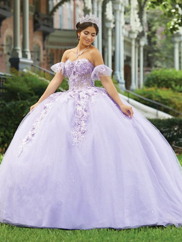 Women's Layered Outfit Fiesta Gowns - 56465 Floral Applique Quinceanera Dresses