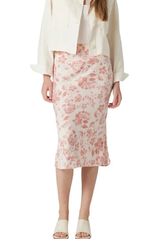 Online Boutiques Affordable Ariel Midi Skirt In Rose Dawn