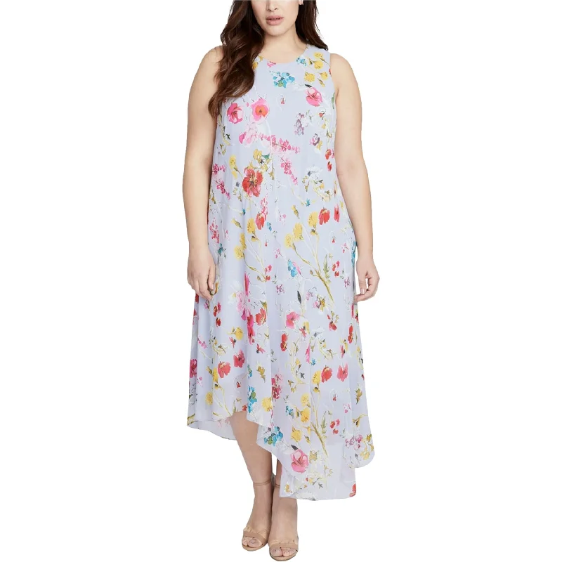 Flash Sales Today Rachel Roy Womens Floral Asymmetrical Dress, Multicoloured, 2X