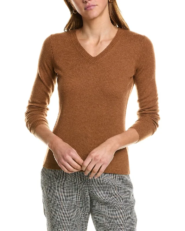 Women's Elegant Formal Outfit InCashmere V-Neck Cashmere Sweater