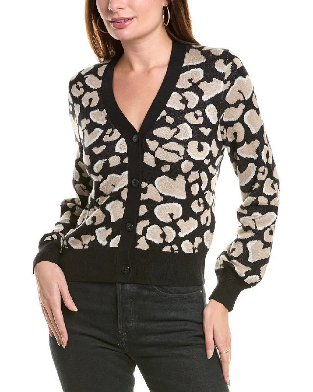 Women's Chic Outfit Splendid Leopard Cashmere-Blend Cardigan