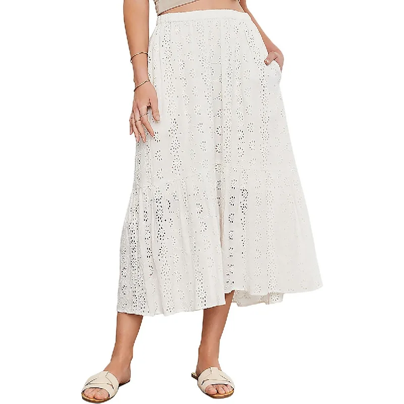 Latest Fashion for Women Womens Eyelet Long Maxi Skirt