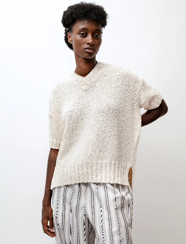 Vintage Clothing For Women Petalo Knit Top Chalk