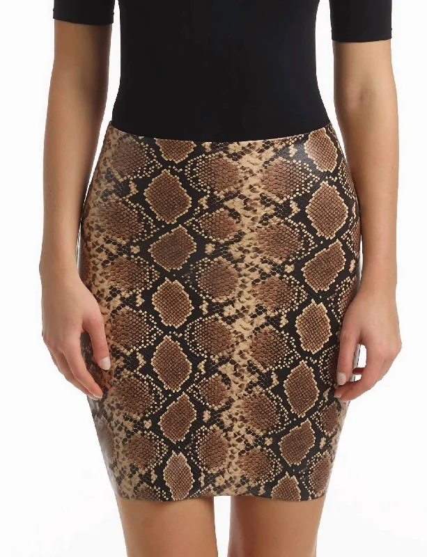 Clothes Of Woman Commando Faux Leather Animal Mini-Skort - Sk15 In Snake