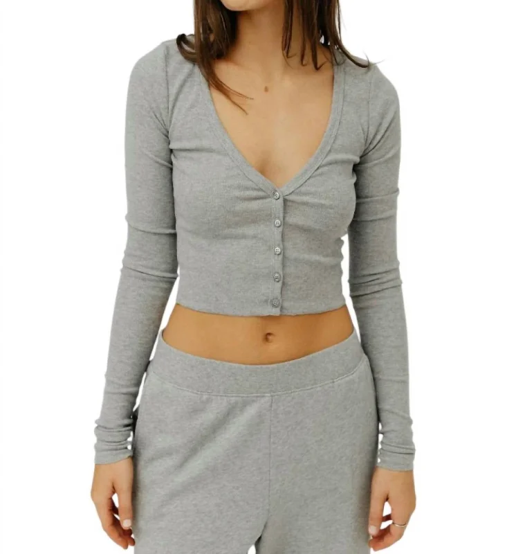 Casual and Comfortable Outfits Cropped Cardigan In Heather Grey