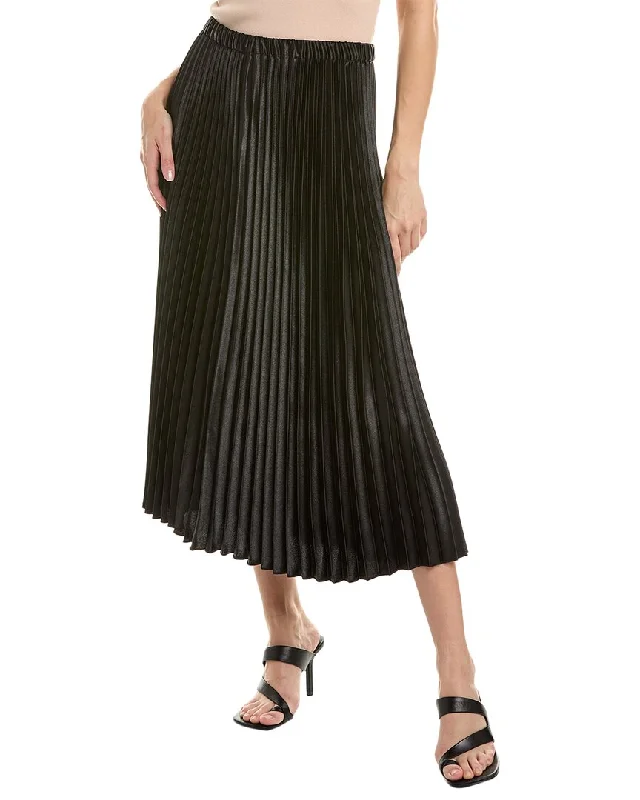 Plus Size Women's Fashion Anne Klein Pull-On Pleated A-Line Skirt