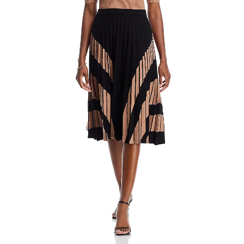 Women's Evening Outfit Womens Knee-Length Knit Pleated Skirt