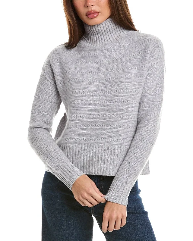 Best Online Clothing Boutiques Forte Cashmere Crop Textured Mock Cashmere Sweater