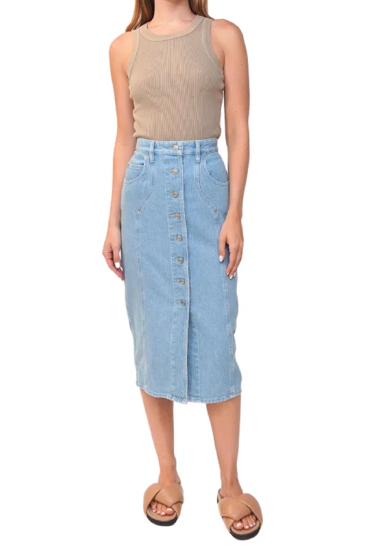 Online Boutiques Clothing Vandy Skirt In Light Blue