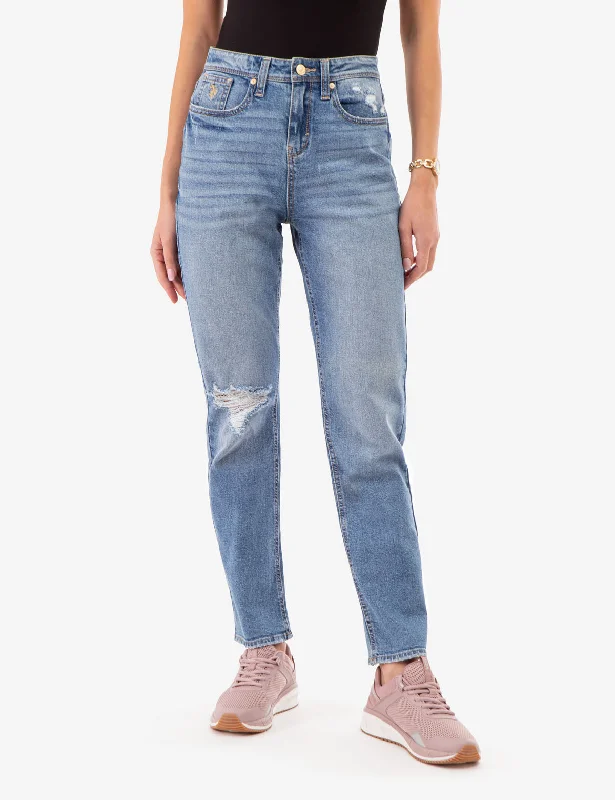 Online Boutiques Clothing HIGH RISE VINTAGE STRAIGHT JEANS