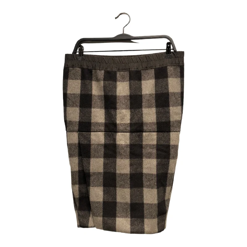 Plus Size Women's Fashion and Clothing Rick Owens/Long Skirt/10/Plaid/Wool/GRY/PLAID PILLAR SKIRT