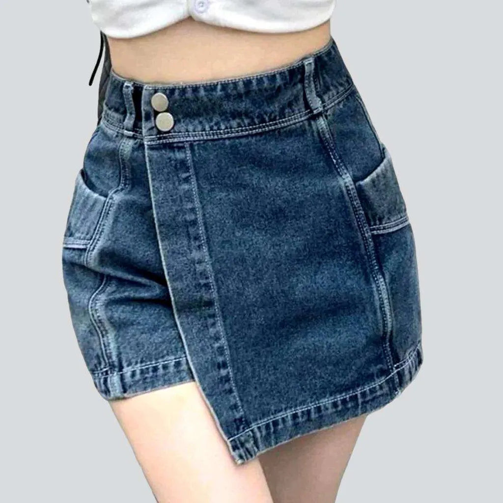 Outfits For Girls Irregular mini denim skirt