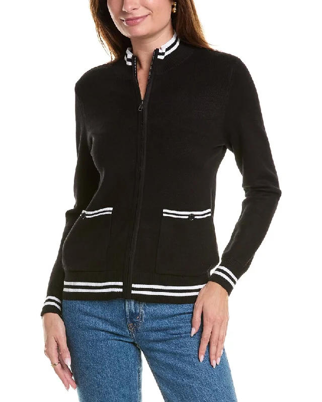 Trendy Boutiques Online YAL New York Zip-Up Pocket Front Sweater