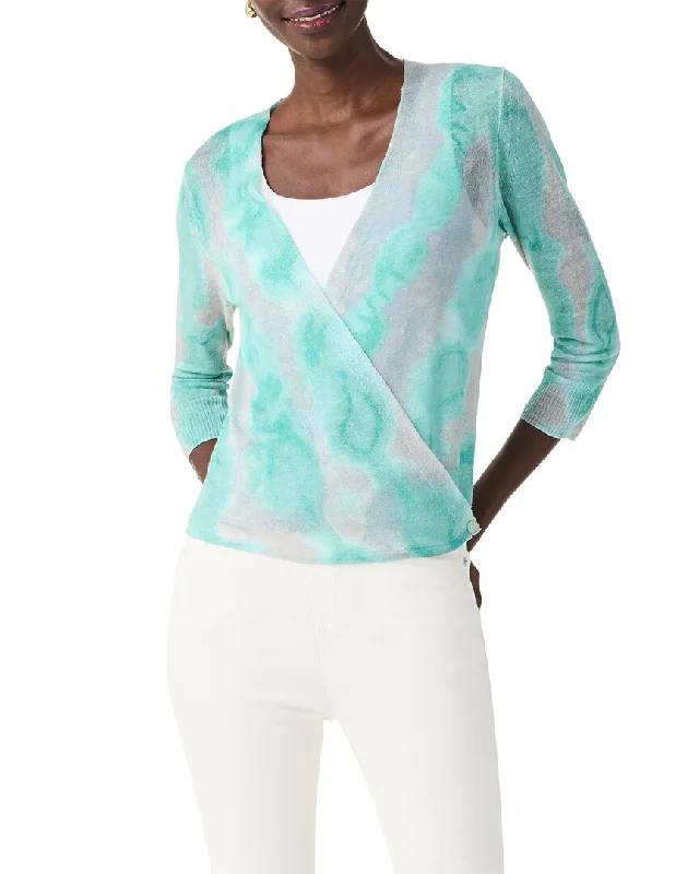 Shop Ladies Clothes NIC+ZOE Watercolor Waves 4-Way Linen-Blend Cardigan