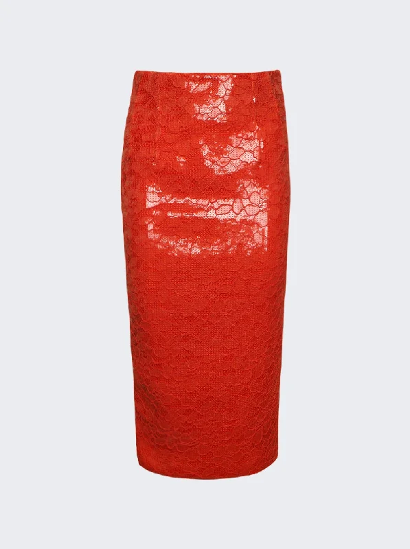 Women's Fashion Clothing Sequin Lace Pencil Midi Skirt