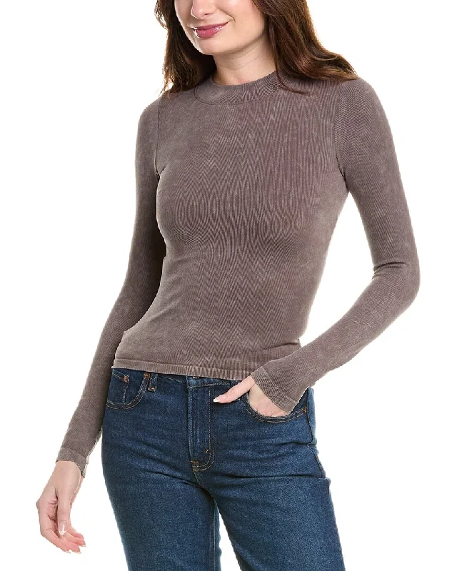 Fashion-Forward Women's Clothing Vintage Havana Seamless Mock Neck Sweater