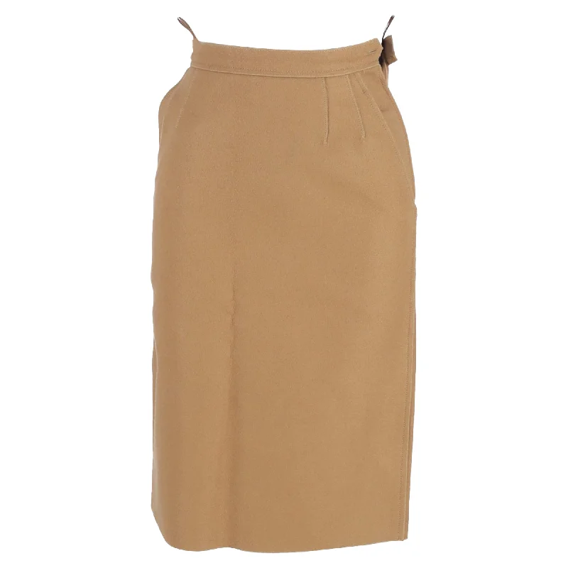 Women's Work Outfit Prada Knee Length Skirt in Beige Wool