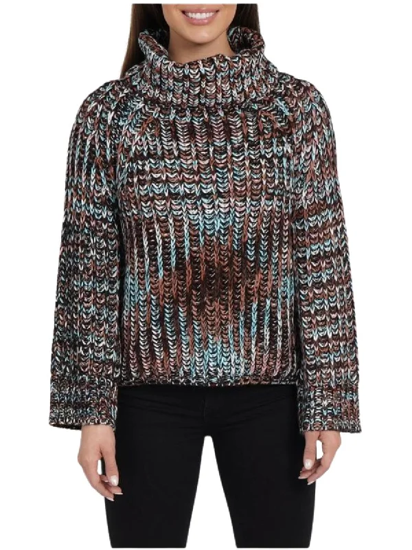 Women Wear Boutique Mimi Chunky Turtleneck Sweater In Brown Multi