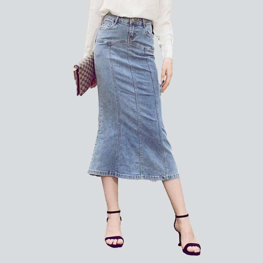 Women's High-Fashion Attire Trumpet denim skirt for women