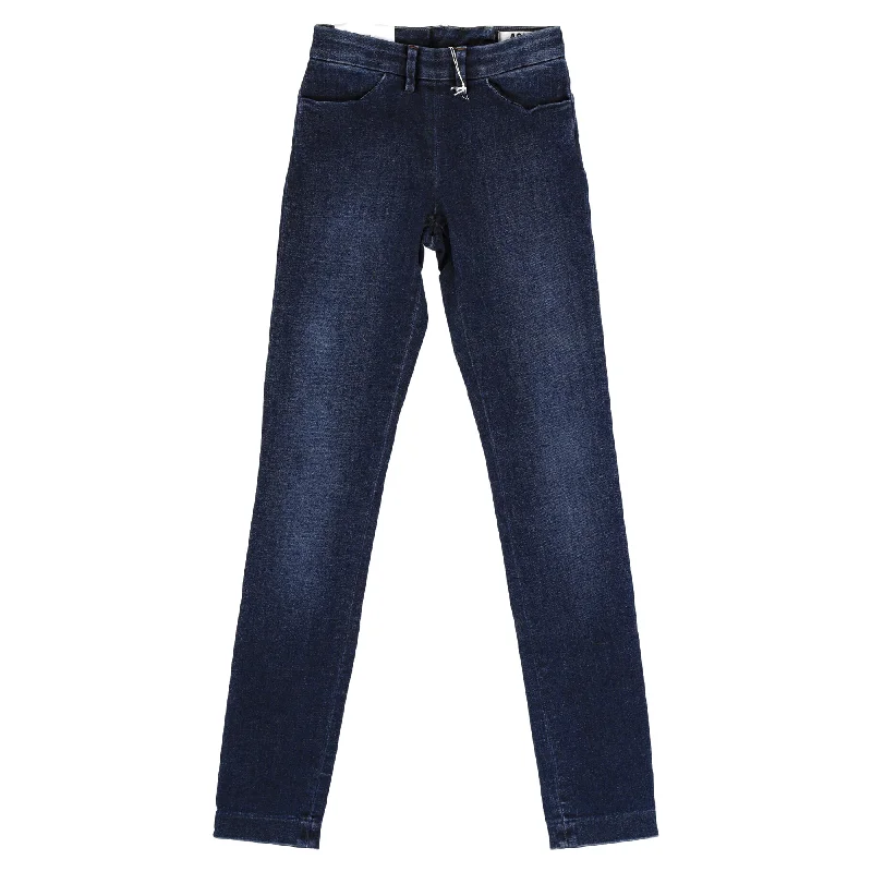 Women's Fashion Clothes Acne Studios Back Zipped Straight-Leg Jeans in Blue Cotton Denim