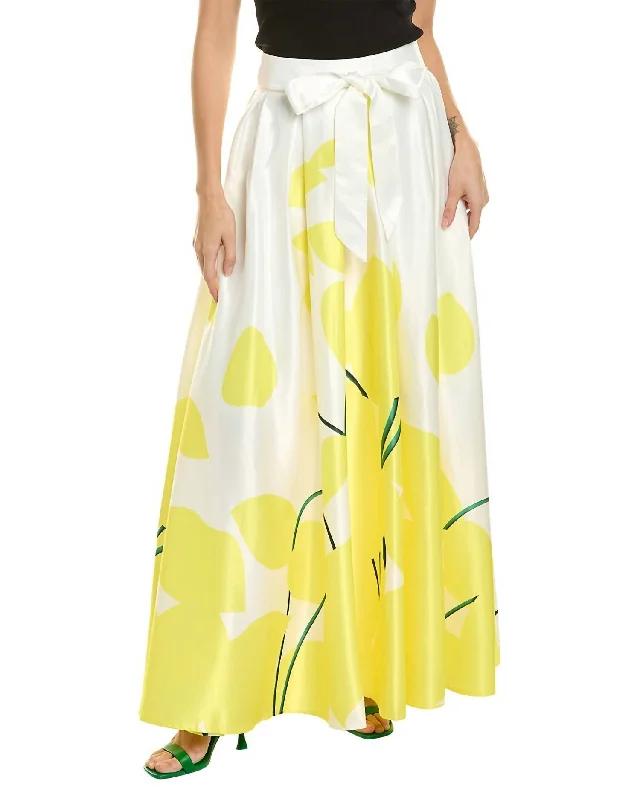 Clothing Online Sunny Days Maxi Skirt In White/yellow