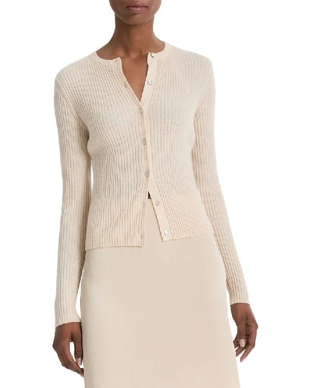 Women's Evening Attire Vince Ribbed Cashmere & Silk-Blend Cardigan