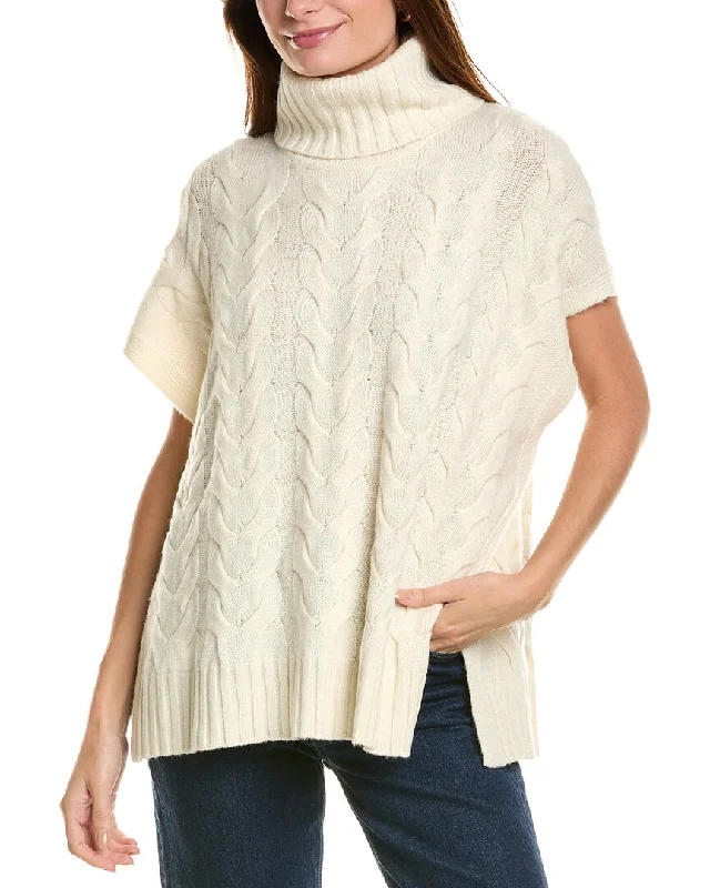 Women's Travel Attire Forte Cashmere Luxe Cable Cowl Wool & Cashmere-Blend Popover Sweater