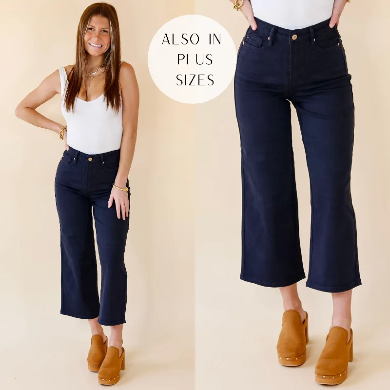 Modern Women's Attire Last Chance 1 | Judy Blue | Sign Me Up Tummy Control Cropped Jeans in Navy Blue