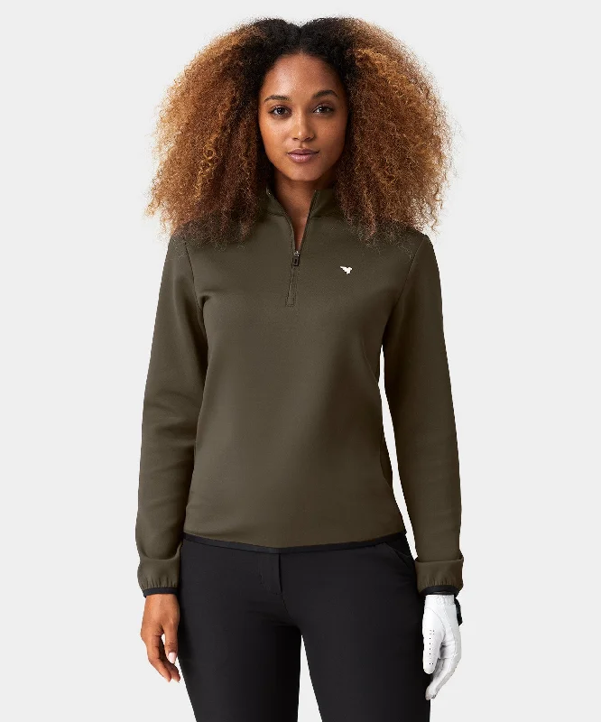 Comfortable Lounge Clothing Olive Green Therma Quarter Zip