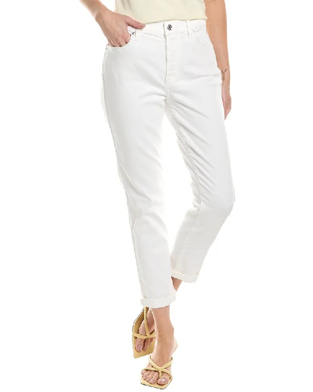 Boutique Dress Online 7 For All Mankind Josefina Squiggle White Feminine Boyfriend Jean