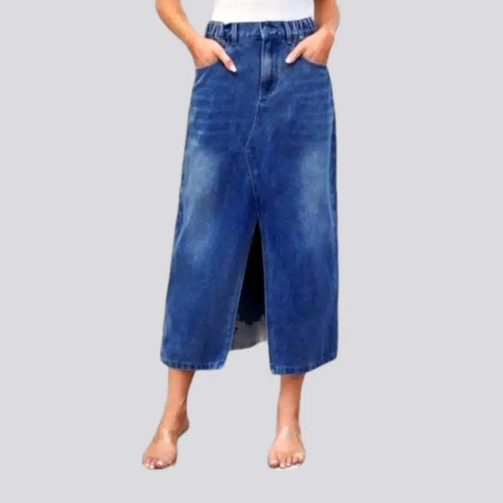 Women's Fashionable Clothing Sets Fashion whiskered women's jean skirt