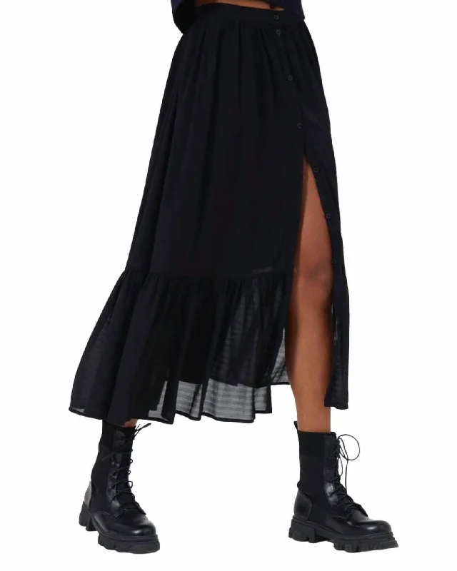 Online Shopping Boutiques Anita Drape Midi Skirt In Moonless Night