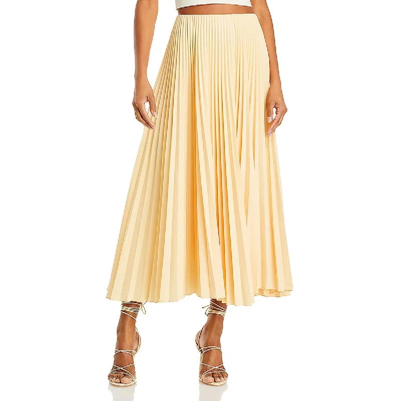 Comfortable Casual Wear Womens High Rise Midi Pleated Skirt