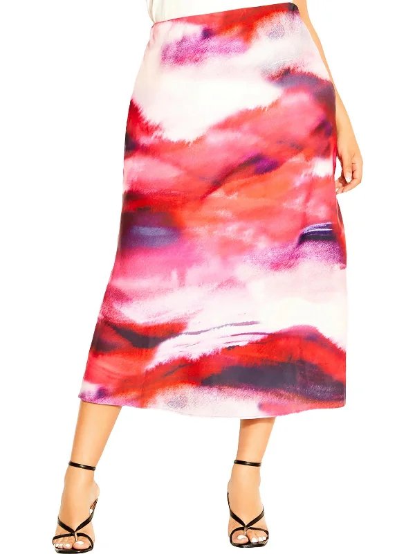 Casual Fashion for Women Womens Midi Printed A-Line Skirt