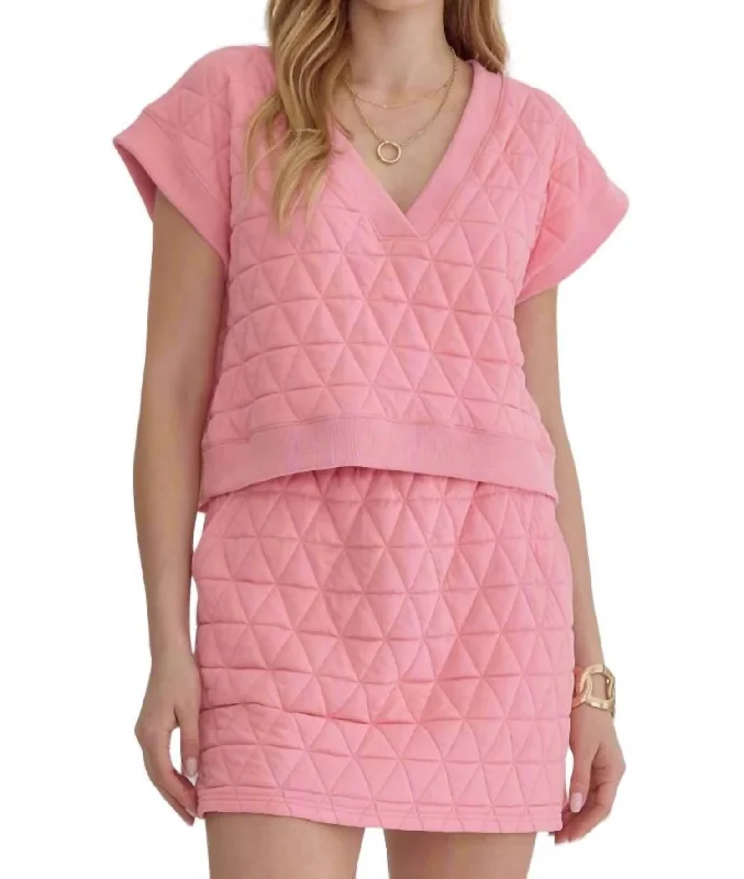 Discount Store Traci Textured Skirt In Pink