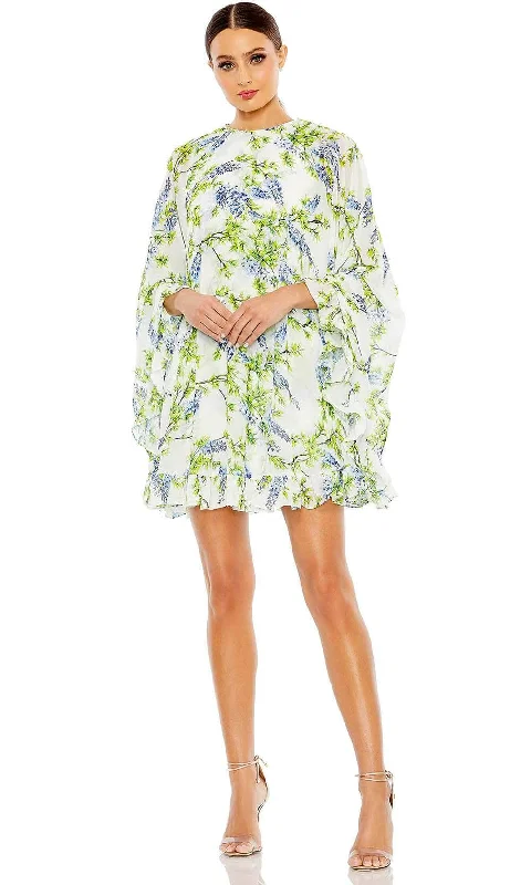 Flash Sale Or Flash Sales Ieena Duggal 56029 - Floral High-Neck Ruffle Dress