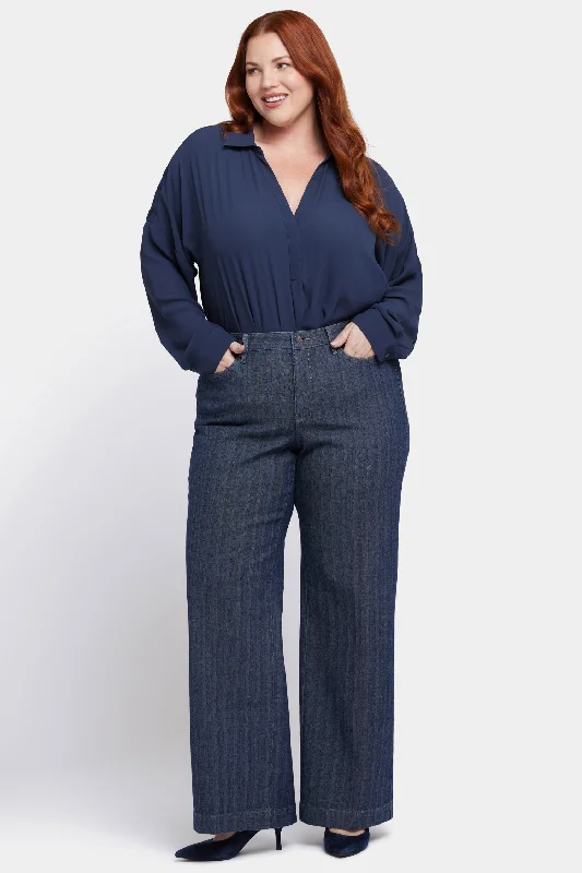 Women's Clothing For Casual Outings Teresa Wide Leg Jeans In Plus Size  - Twilight Stripe