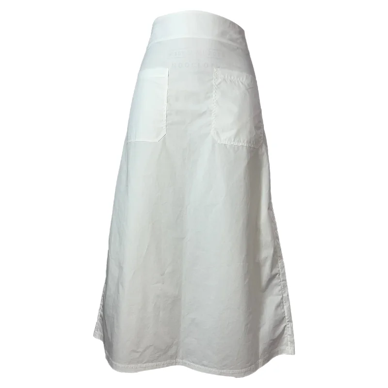 Women's Professional Outfit Totême Tie-Waist Midi A-Line Skirt in White Cotton