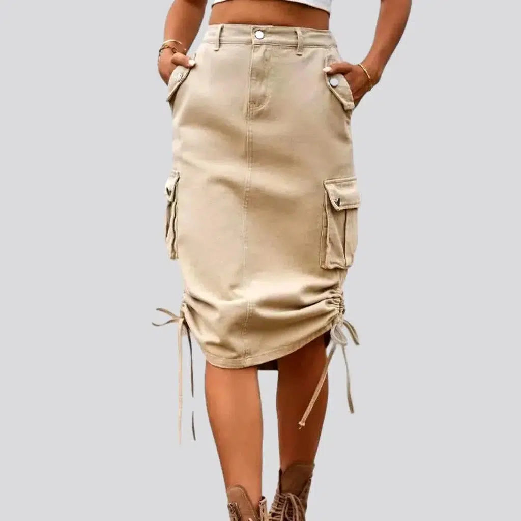 Big Sale Event High-waist cargo jeans skirt for ladies