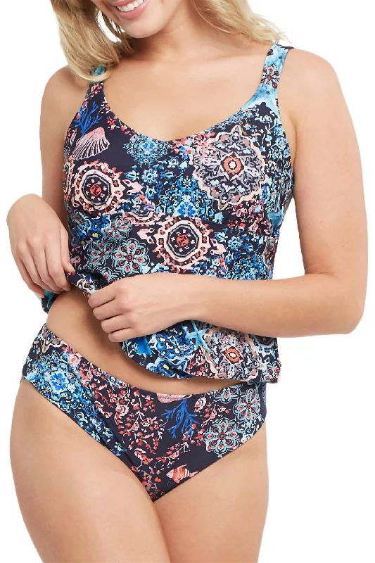 Flash Sale Online Aruba Under The Sea Tankini Reversible 2 Piece Swimsuit In Navy