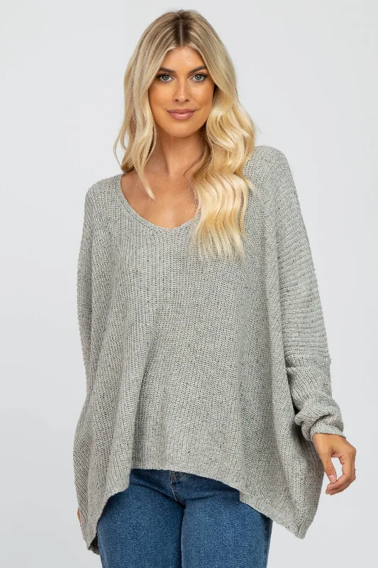 Women Wear Brands Grey Speckled Oversized Sweater