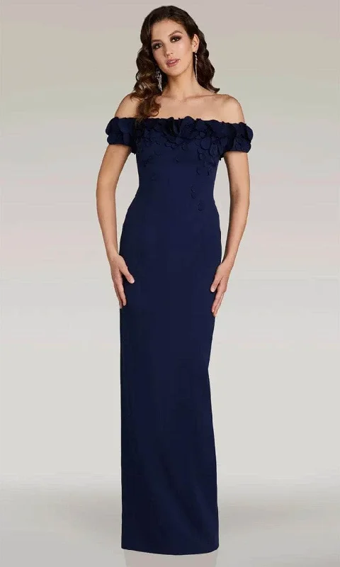 Trendy Boutiques Online Gia Franco 12366 - Floral Applique Evening Dress