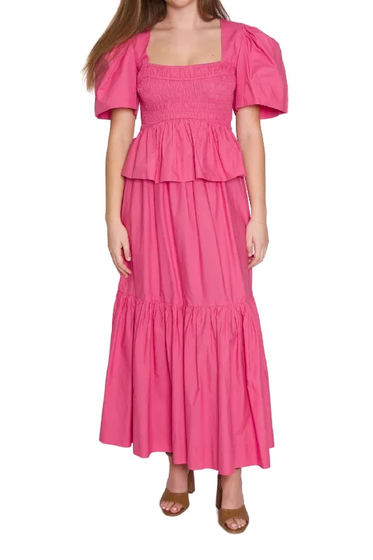 Exclusive Women's Fashion Collection Poplin Flounce Skirt In Pink