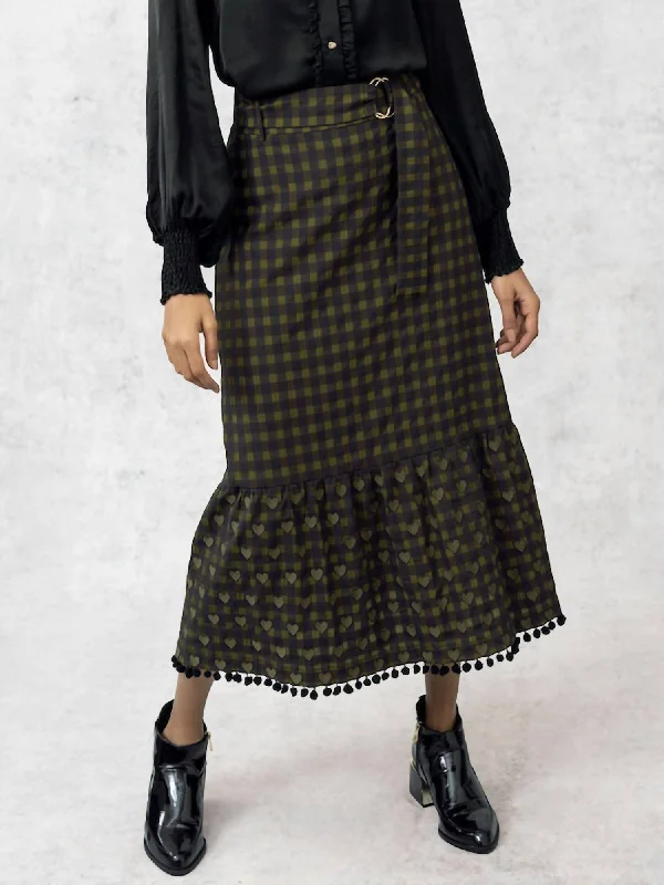 Bundle Offer Margaret Plaid Skirt In Black Multi