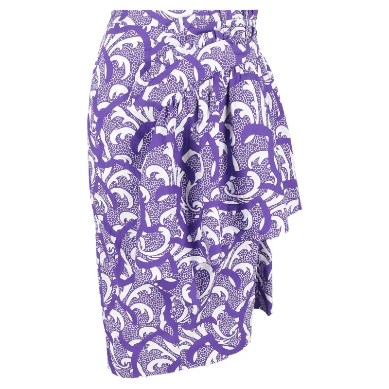 Sale On Clothing Dries Van Noten Ruffled Pencil Skirt in Purple Cotton